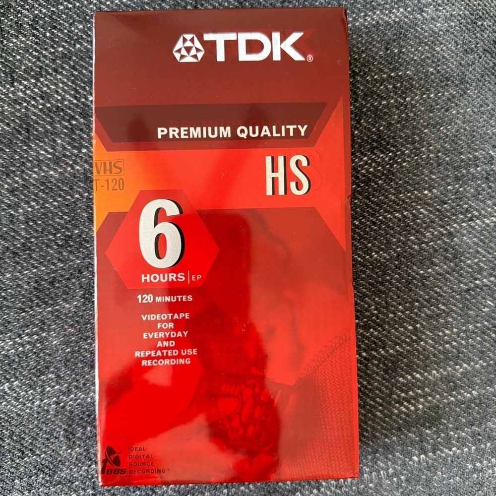 TDK‎ Premium Quality HS 6 Hours T-120 Blank VHS VCR Tape NEW Sealed